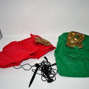 BlissfulTie 24" Velvet Christmas Inflatable Ball Ornaments, Set of 2, Large Outd